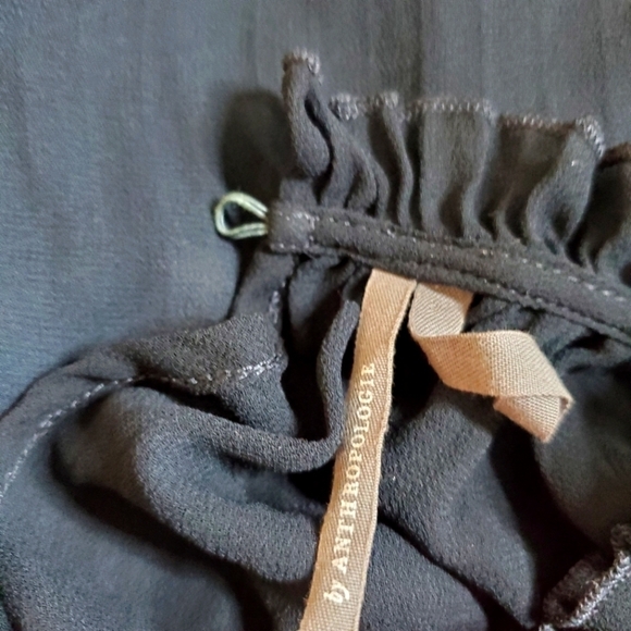 Anthropologie Sheer Chiffon Ruffle Blouse Top - Picture 11 of 14